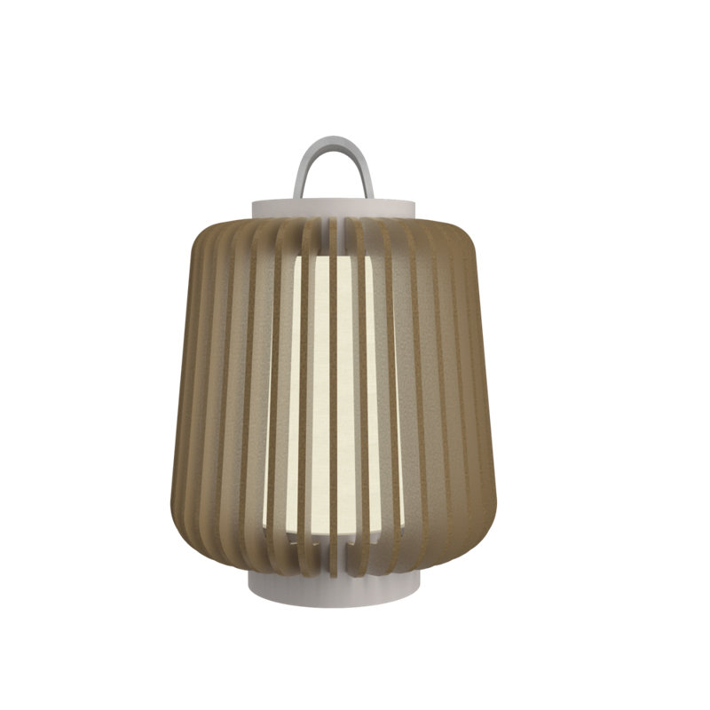 Stecche Di Legno Desk Table Lamp, Imbuia, 9.06" H x 7.87"W x 7.87" D