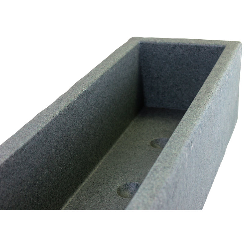Boîte à fleurs en plastique Myra, Granit vert jade