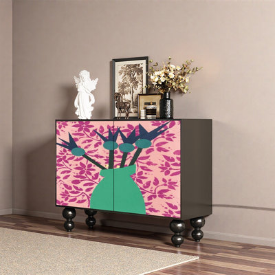 Armoire de rangement décorative en bois de frêne