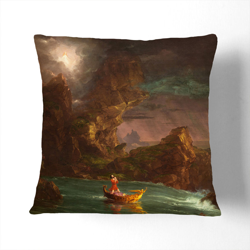 The Voyage of Life Manhood Scatter Cushion with Filling, Black, 40cm H x 40cm W x 15cm D