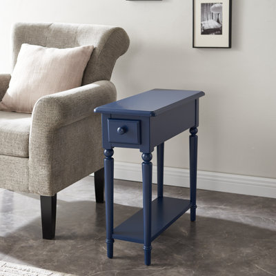 Coastal Solid Wood Narrow Side Table