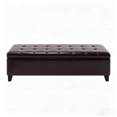 Banc de style contemporain, banc capitonné, banc de rangement pour repose-pieds