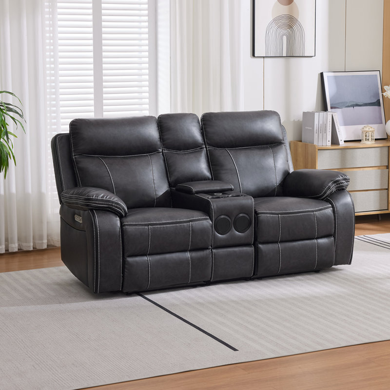 Ryansh 2 Seater Faux Leather Electric Reclining Sofa