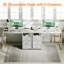 Metal Base Computer Desk with Power Outlet-402340379