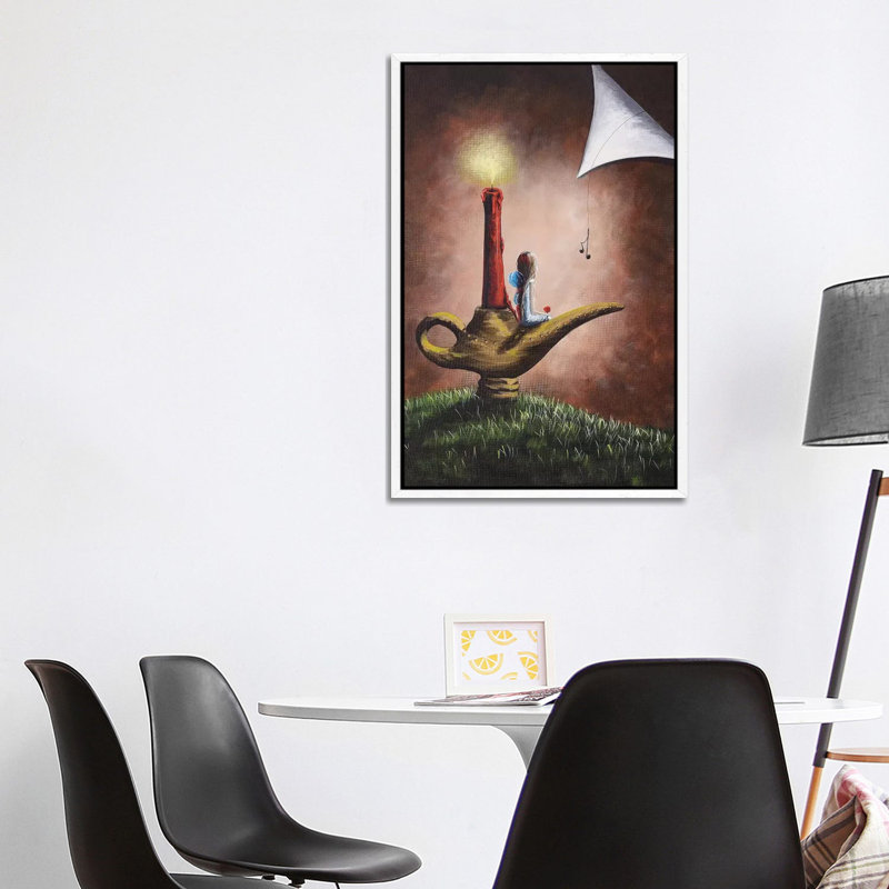 The Fairy and the Candlestick 1 Piece Painting on Canvas, 101.6 cm H x 66.04 cm W, White Framed