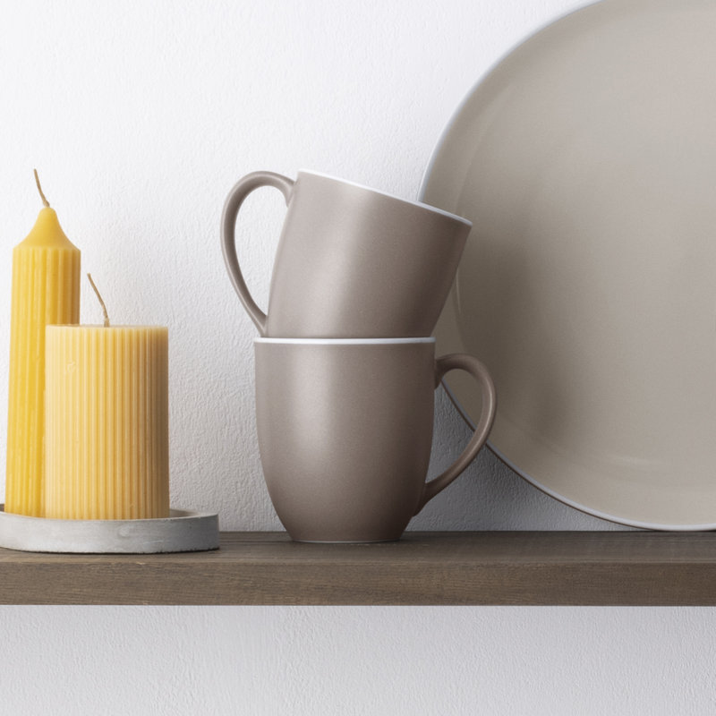 12 tasses Noritake ColorTrio Coupe, Brun
