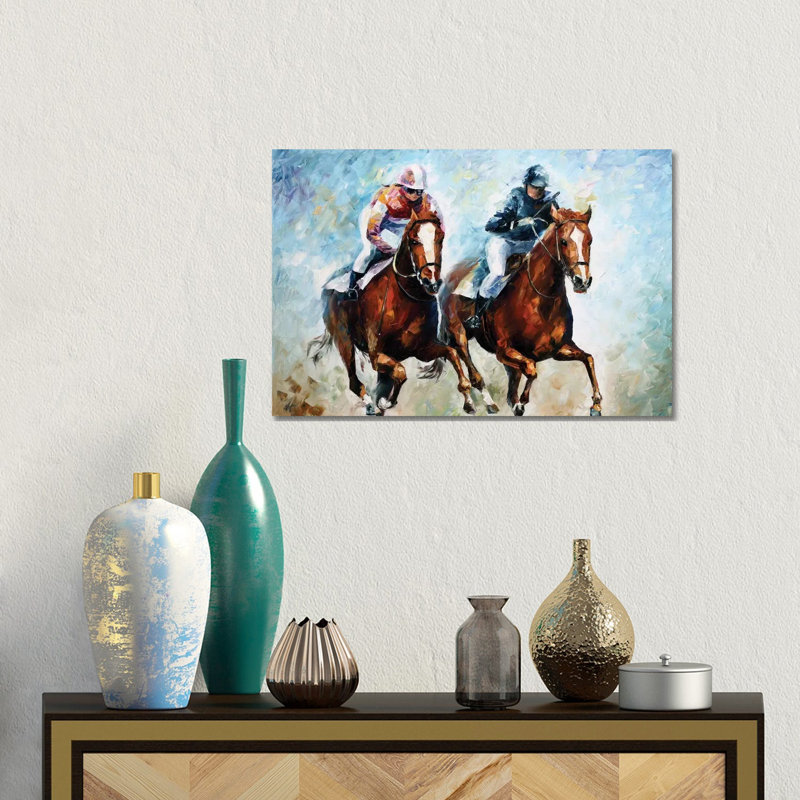 «Close Race», art mural sur toile tendue, H 12 po x l 18 po x P 1,5 po, Toile tendue, Pas de tapis