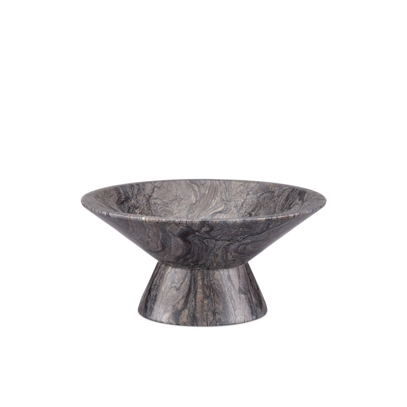 Lubo Handmade Marble Decorative Bowl, 4.5" H x 9.5" W x 9.5" D, Breccia