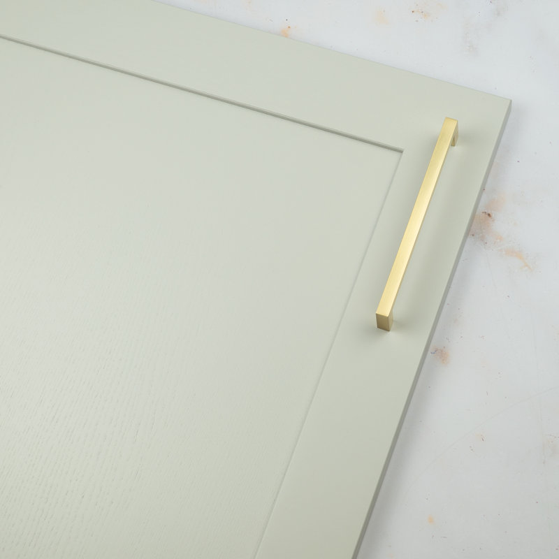 Satin Brass Slim Squared D-Bar Handles , 160mm