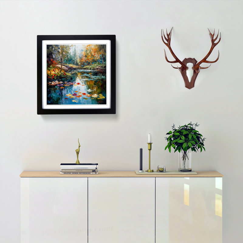 Pond Palette Knife No.2 - Framed Print, Black