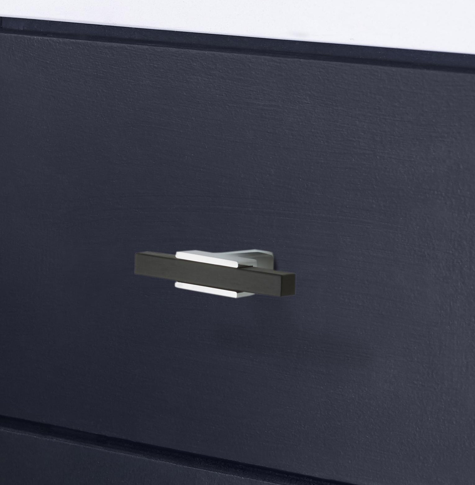 Urbanite Bar Cabinet Knob, Polished Chrome/Brushed Matte Black