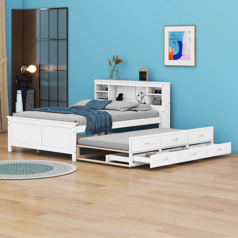 Lit plateforme avec tête de lit Thayna, Blanc