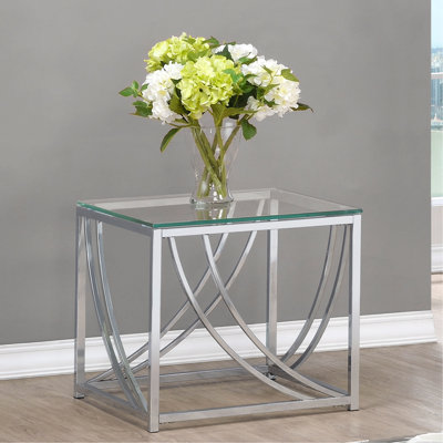 Table de bout carrée en verre