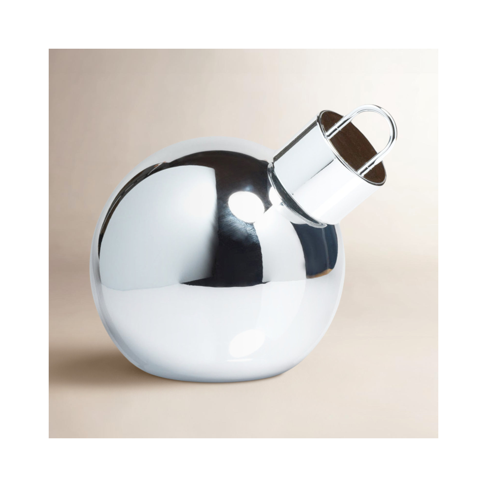 Glass Ball Ornament, 7.75" H x 7.75" W x 7.75" D, Silver