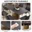 63 po. Pierre artificielle moderne 63 po. Panneau noir avec pieds en fer et métal - Peut accueillir 6 à 8 personnes-179834223-179834217-179834197