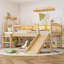 Lit mezzanine simple avec tablettes de rangement, structure en bois massif, lumières DEL et garde-corps pleine longueur, aucun sommier nécessaire, naturel-1454789976-1454789977