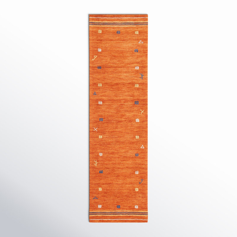 Danette Wool Rust Area Rug, Runner 2'3" x 12'