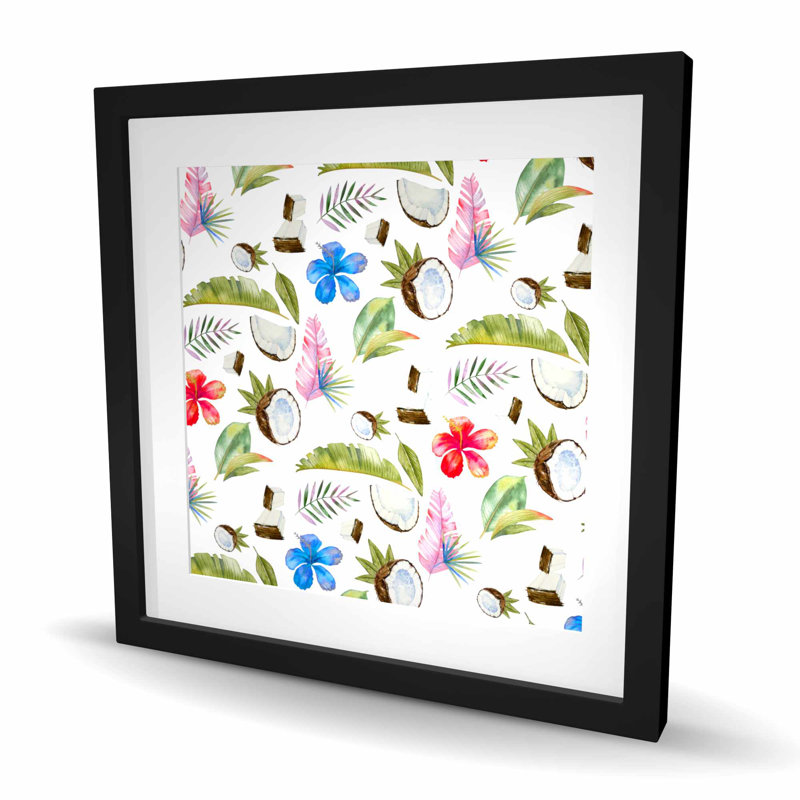 Tropical Pattern Bedroom Print - Green Framed Matted Decor
