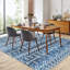 Tapis belge en velours belge lavable pliable - antidérapant et antisalissure - ton bleu-584665677