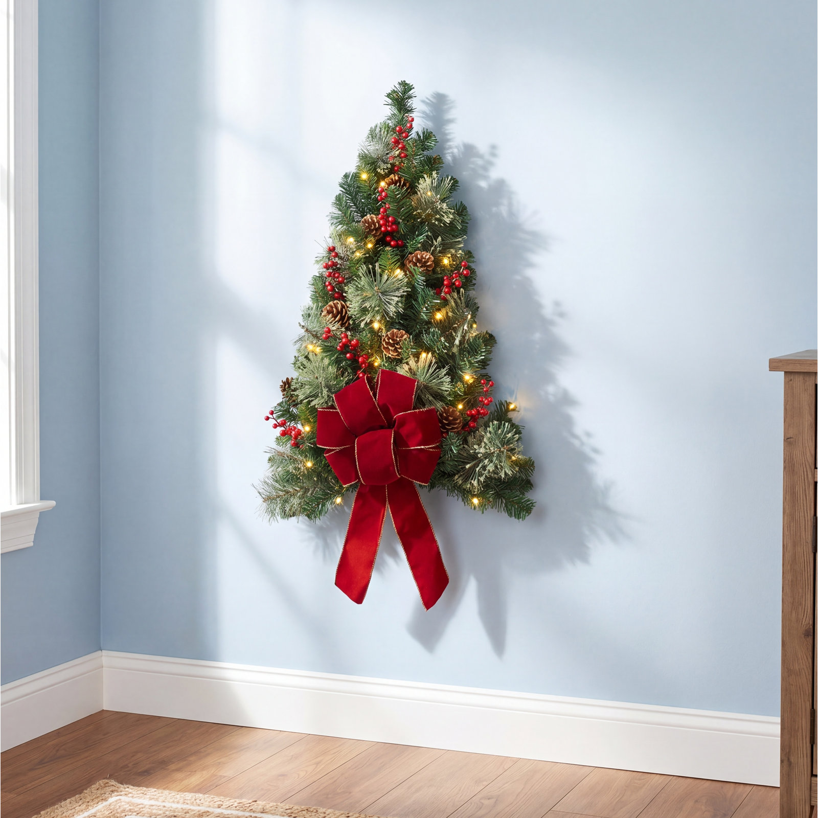 Hafner Pre-Lit Wall Christmas Tree