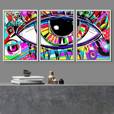 «Abstract Eye Graffiti & Street», composition colorée d'art moderne pour la maison, 3 pièces