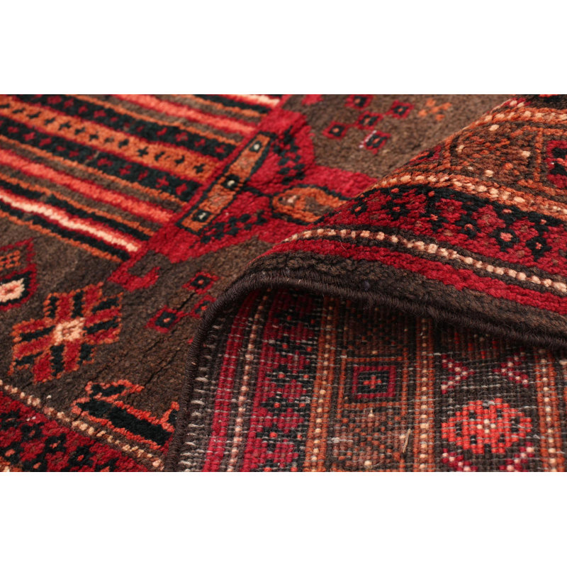 One-of-a-Kind 4'2" X 9'8" 1980s Runner Wool Area Rug in