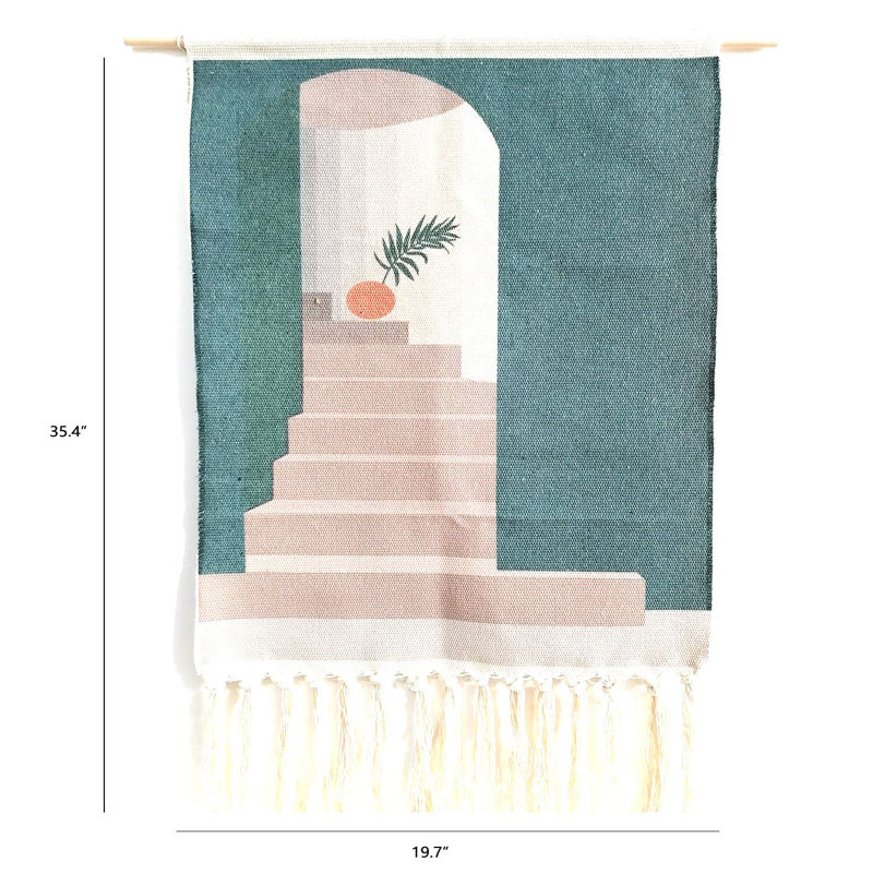 Tapisserie murale bohémienne en macramé tissé - échelle