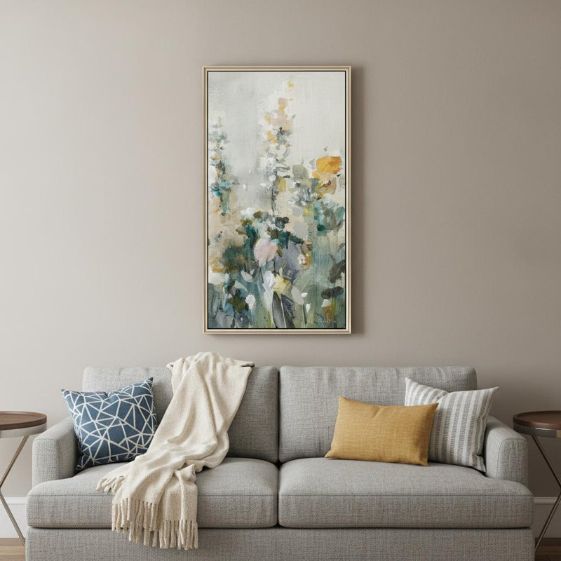 Rustic Garden I Silver Floater Frame Print Wall Art