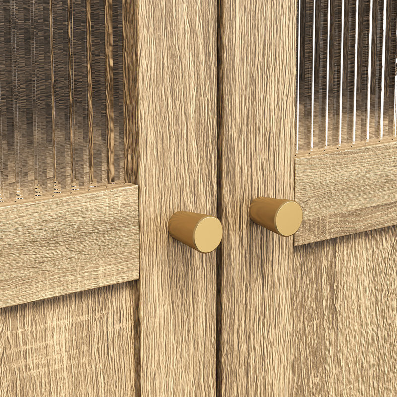 Armoire de rangement à 4 portes avec tablettes réglables, Brun