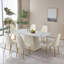 Table de salle à manger contemporaine en pierre frittée avec piédestal carré et 6 chaises.