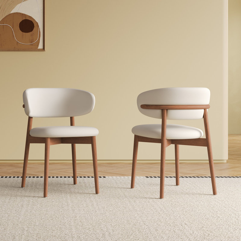 Mid-Century Modern wood feet Dining Chair (Set of 2) – Stylish Wooden Chairs for Dining Room, Kitchen, or Living Room, Comfortable & Durable, Easy to Assemble