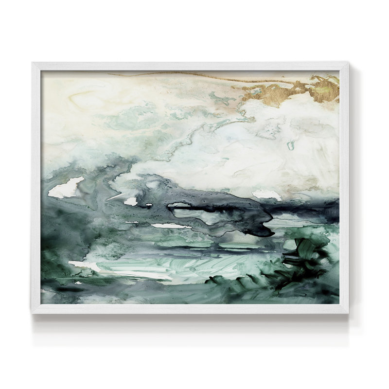 Sea Foam Flow I - Impression encadrée - Restickable, H 16 po x l 20 po, Blanc