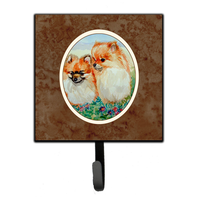 Pelin Metal Wall Organizer with Key Hooks, Brown/Orange/Green, Pomeranian