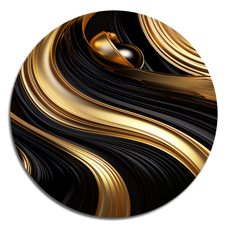 Finley - art abstrait rond en métal, H 16 po x l 16 po 