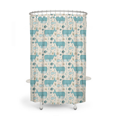 Whales And Fish Shower Curtain