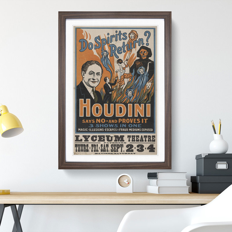 Houdini - Picture Frame Graphic Art, 65cm H x 48cm W x 2cm D, Walnut Framed