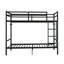 Lit superposé simple au-dessus de simple en métal robuste - charge maximale de 485 lb, structure en acier renforcé avec garde-corps de 14 po de hauteur, structure de lit robuste et peu encombrante pour enfants, adolescents, adultes, sans sommier tapissier