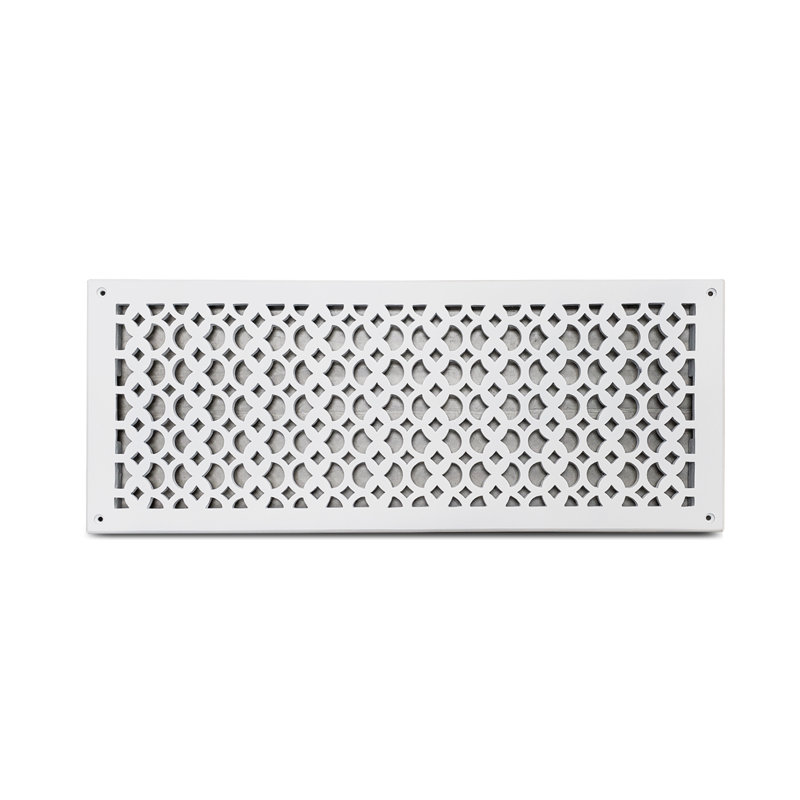 Grille murale en métal, Blanc, 24" L x 6" W x 0.6" H