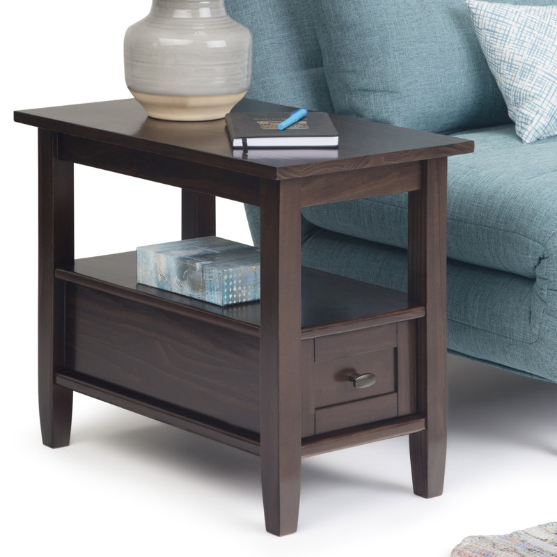 Warm Shaker - Table d'appoint étroite - Brun tabac, Marron foncé