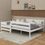 Lit simple superposé au-dessus d'un grand lit simple avec échelle-120034839