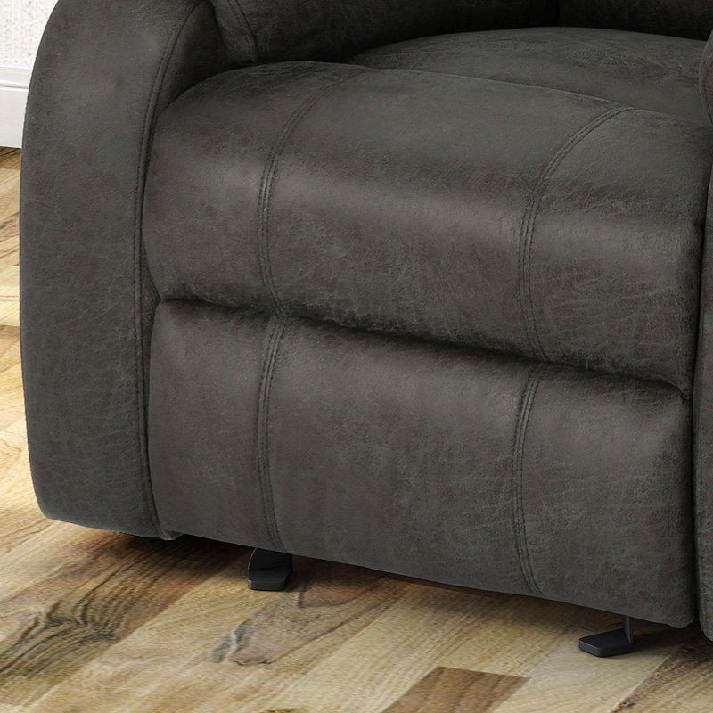 Fauteuil inclinable manuel en tissu de lin ardoise, dimensions 34,5 po x 39 po x 39 po