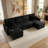 Oversized 110.6" U-Shaped Corduroy Sleeper Sectional Sofa with Pull-Out Bed and Storage Chaise-1286326454