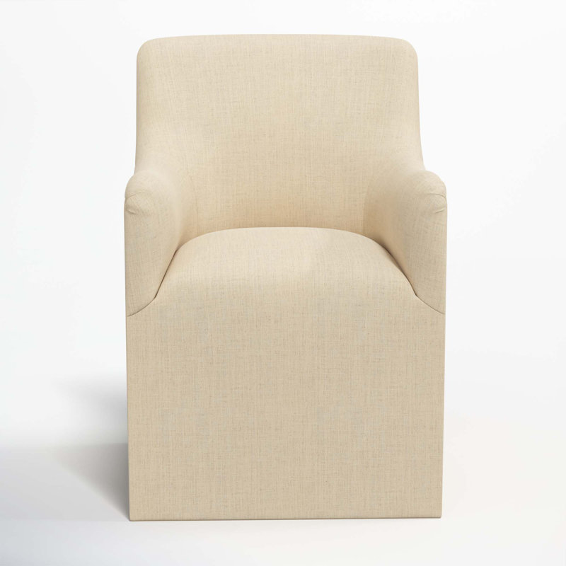 Priya Dining Chair In Zuma Pumice, Classic Linen Linen