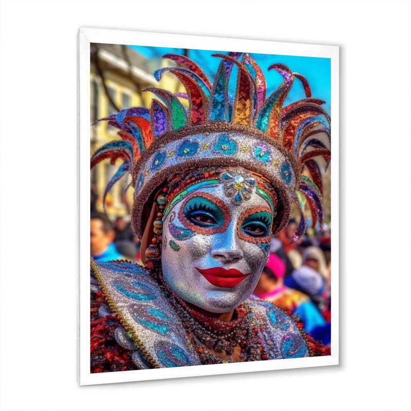 New Orleans Mardi Gras Celebrations IV, H 44 po x l 34 po x P 1,5 po, Cadre photo blanc