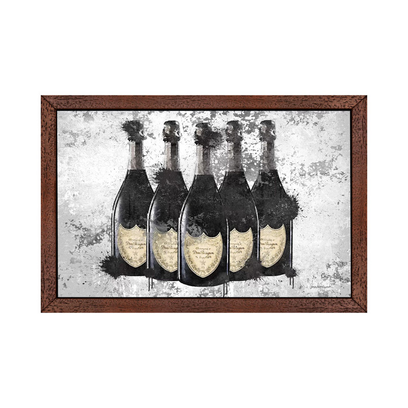 Champagne II by Amanda Greenwood - Painting on Canvas, 101.6 cm H x 66.04 cm W, Brown Framed