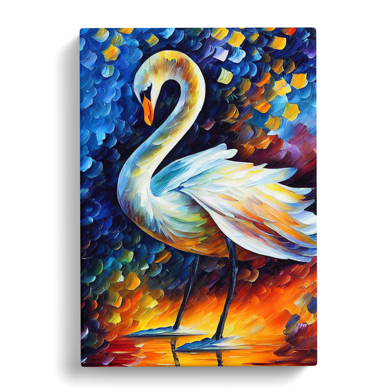 Swan Portrait No.6 - Wrapped Canvas, 50cm H x 35cm W x 3cm D