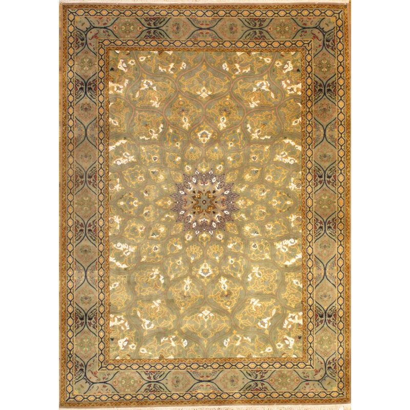 Tabriz Wool Oriental Area Rug in Ivory