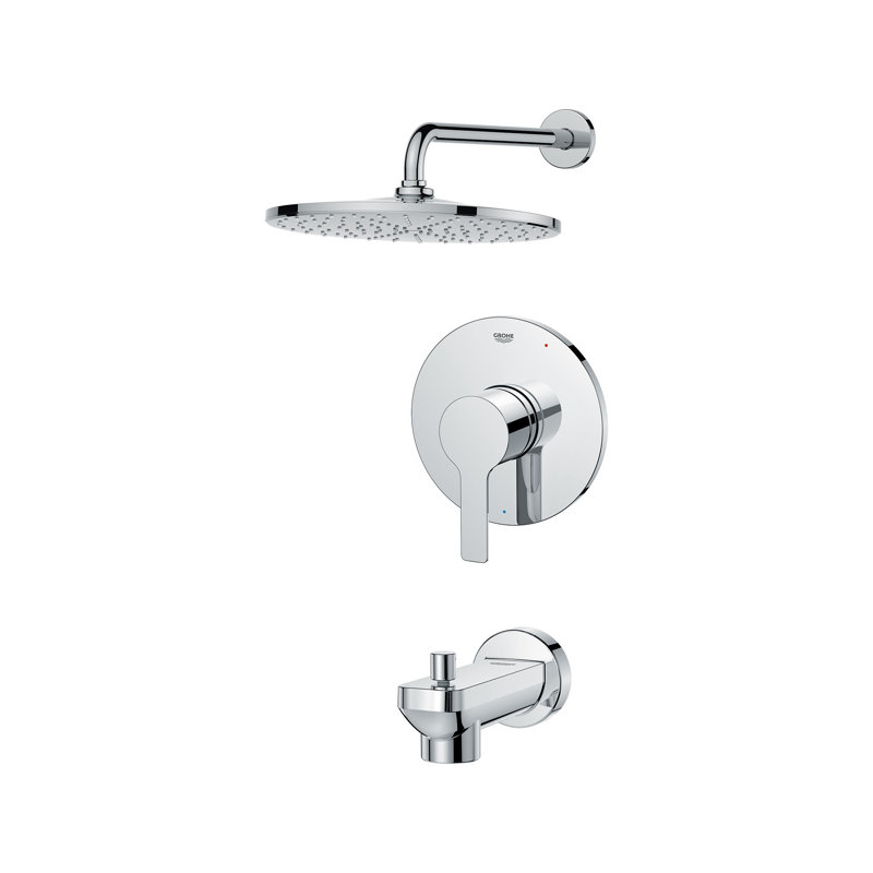 Robinet de baignoire et douche avec valve brute Lineare ™, CHROME GROHE