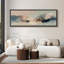 Doux nuages abstraits dans des tons de rosé et bleus neutres - grand art mural sur toile encadrée-1503634238-1503634239