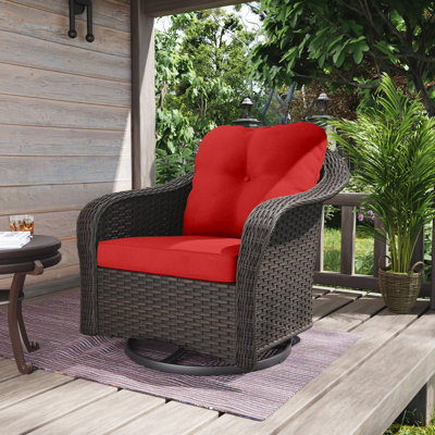 Chaise berçante d'extérieur en osier Wilguy
